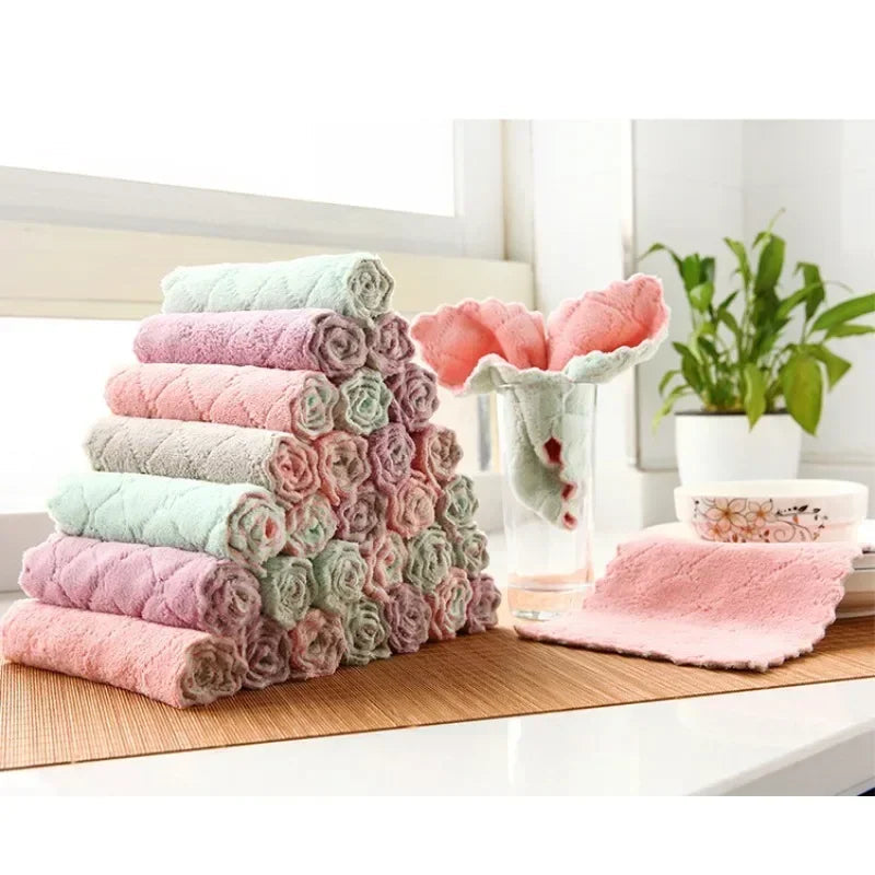 Absorbent kitchen cleaning cloth microfiber towels