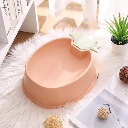 Anti Slip Pets Feeder Peach Shape Plastic Single Bowls